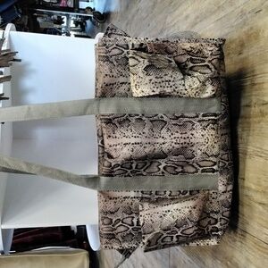 Snake print tote bag